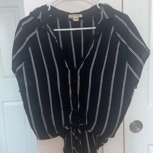 Black and white stripped blouse